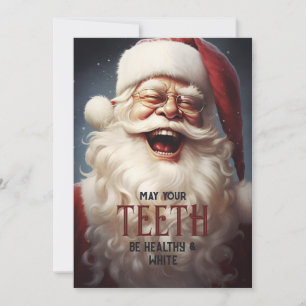 Cartão De Festividades Dentes Saudáveis Sorriso Branco Papai Noel Dentist