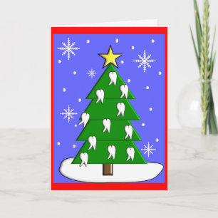 Cartão De Festividades Dentist Christmas Tree CardsWith Tooth Decorations