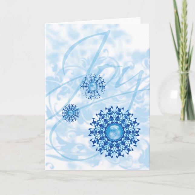 Cartão De Festividades Dentro de Vazio de Natal de Joy Snowflake Holiday (Frente)