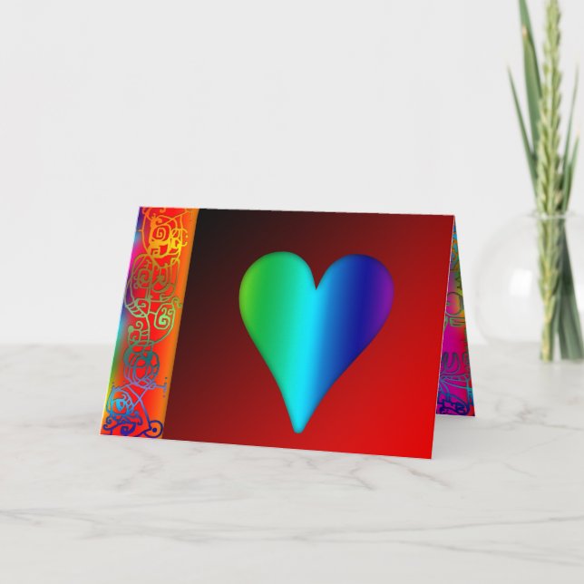 Cartão De Festividades Dentro fora do Namorados cardíaco Saudação C (Frente)