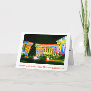 Cartão De Festividades Denver, CO, City and County Bldg, Happy Holidays