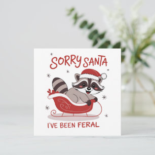 Cartão De Festividades Desculpe Papai Noel Estive Feral Engraçado Natal 