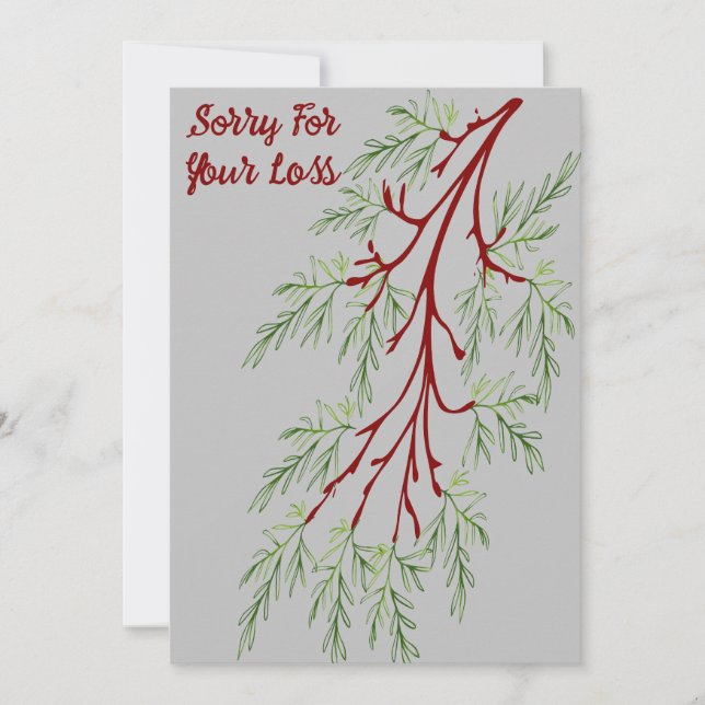 Cartão De Festividades Desculpe por sua perda (Frente)