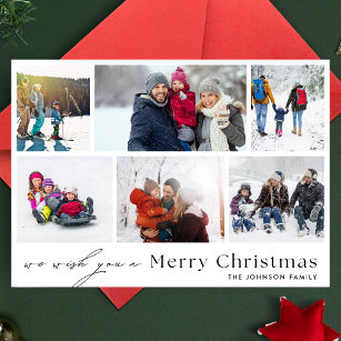 Cartão De Festividades Desejamos-lhe encantadora NATAL   6 Colagem de Fot