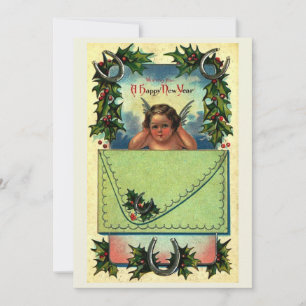 Cartão De Festividades Desejando a Você um Feliz Ano Novo Vintage
