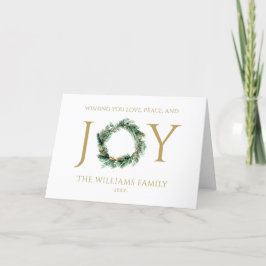 Cartão De Festividades Desejando Amor Paz E Alegria Dourado Dobrar Natal