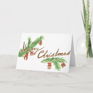 Cartão De Festividades Desejando Árvore de Natal Decorativa Feliz Natal