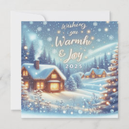 Cartão De Festividades Desejando Calor & Alegria para 2025