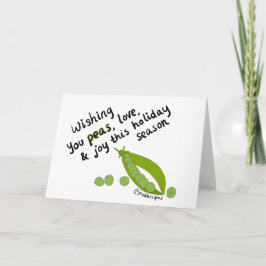 Cartão De Festividades Desejando lhe ervilhas, amor, e alegria!