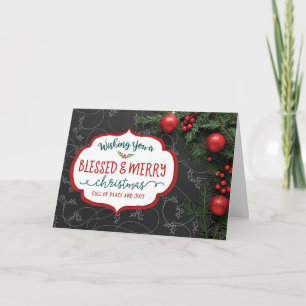 Cartão De Festividades Desejando-lhe um Feliz e Feliz Natal