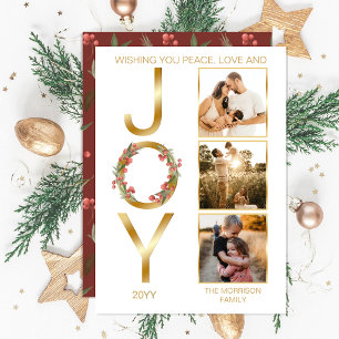 Cartão De Festividades Desejando Paz Amor e Alegria 3 Foto Natal