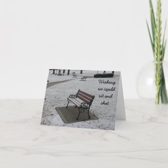 Cartão De Festividades Desejando que pudéssemos sentar e conversar (Frente)