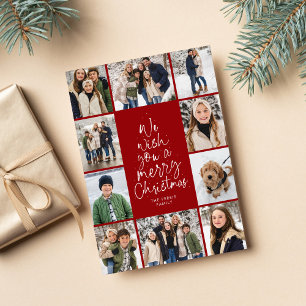 Cartão De Festividades Desejando um Feliz Natal colagem de 10 fotos