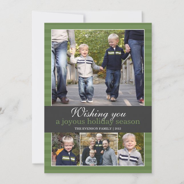 Cartão De Festividades Desejando uma temporada de férias alegre | 5x7 | F (Frente)