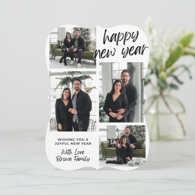 Cartão De Festividades #DesejandoumAnodeNovidacomAmorTarjetadeFestas (Em pé/Frente)