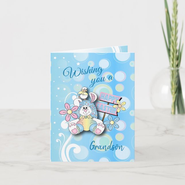 Cartão De Festividades Desejo-lhe um Felz pascoa (Frente)