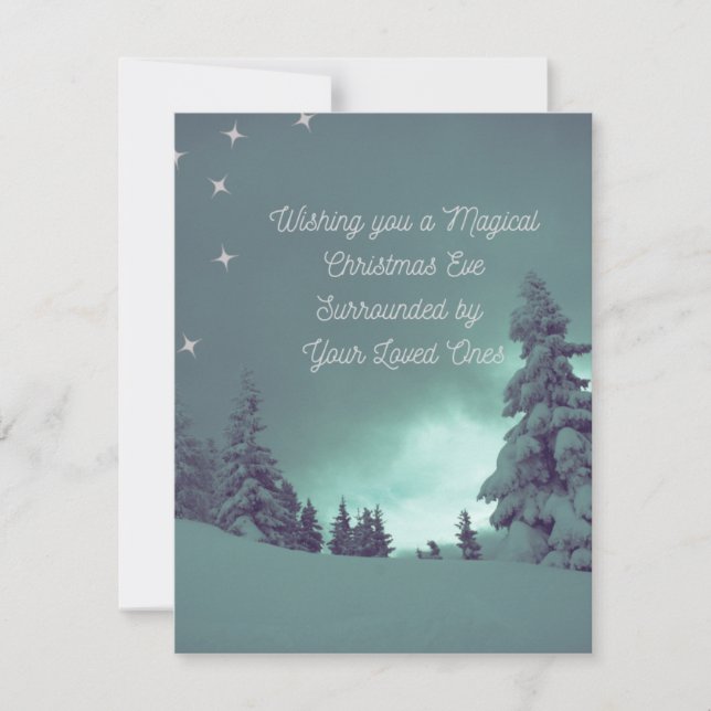 Cartão De Festividades Desejo-te uma véspera de Natal Mágica numa (Frente)