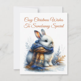 Cartão De Festividades Desejos Aconchegantes de Inverno para um Coelho Es
