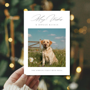 Cartão De Festividades Desejos Alegres & Beijos de Cachorro Foto de Pet M