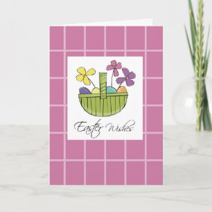 Cartão De Festividades Desejos da cesta de páscoa