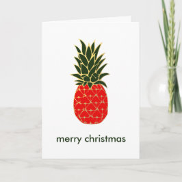 Cartão De Festividades Desejos de abacaxi de Natal tropical