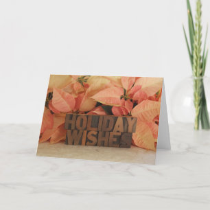 Cartão De Festividades desejos de férias de poinsettia