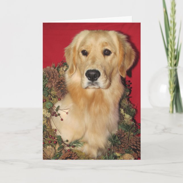 Cartão De Festividades Desejos de Férias do ouro (Frente)