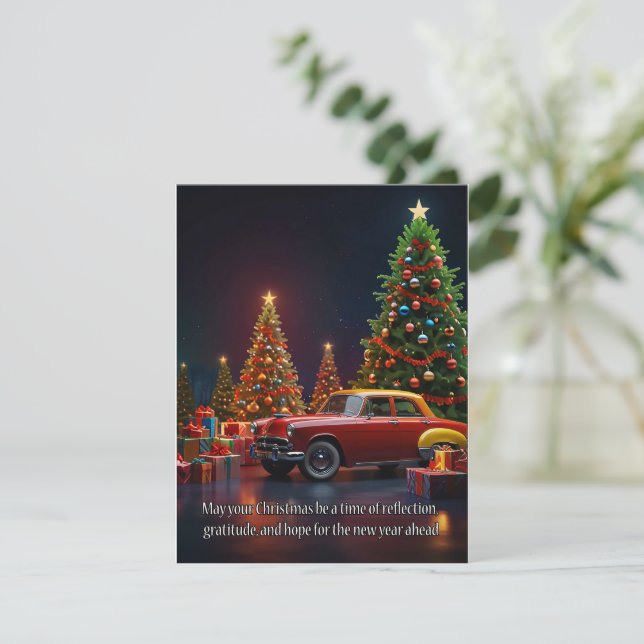 CARTÃO DE FESTIVIDADES DESEJOS DE NATAL (Em pé/Frente)