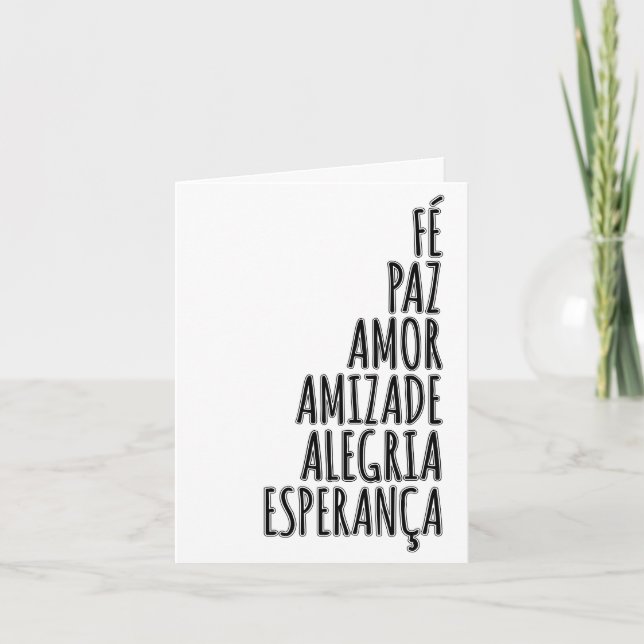 Cartão De Festividades Desejos de Natal - Amor Fé Esperança (Frente)