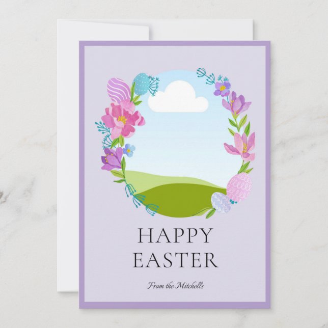 Cartão De Festividades Desejos de páscoa (Frente)