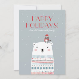 Cartão De Festividades Desejos de Urso Polar