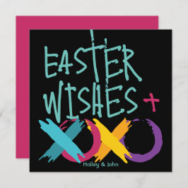 Cartão De Festividades Desejos divertidos da Páscoa, abraços e beijos | P