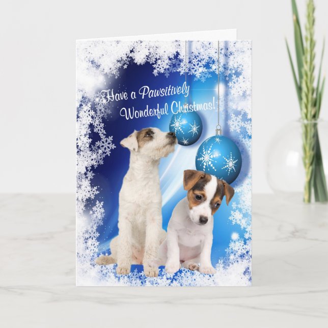Cartão De Festividades Desejos do Natal de Jack Russell - personalize-o! (Frente)