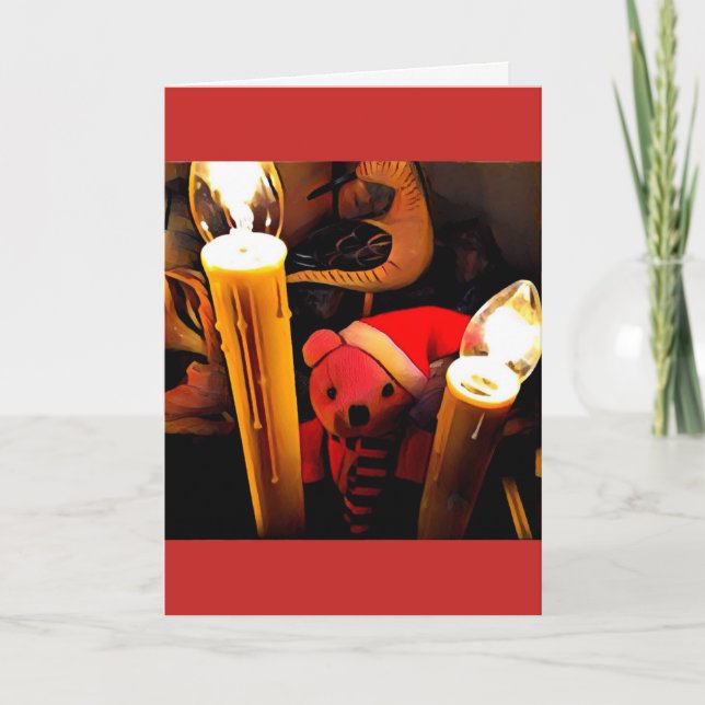 Cartão De Festividades Desejos do urso de ursinho (Frente)