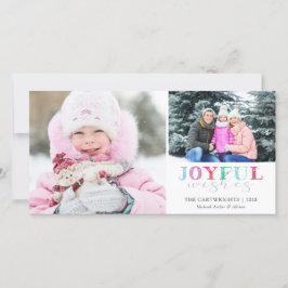 Cartão De Festividades DESEJOS JOYFUL | Duas Fotografias de Pastel Reprod