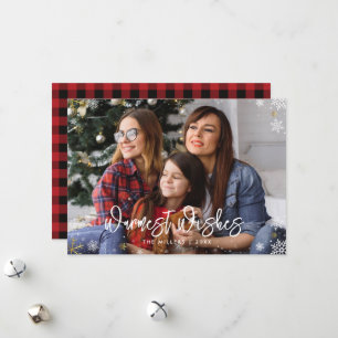 Cartão De Festividades Desejos mais quentes de fotos da família natalícia