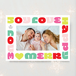 Cartão De Festividades desejos ousados modernos | segunda foto feliz