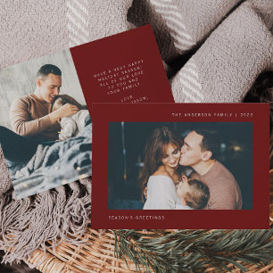 Cartão De Festividades Desejos Simples   Duas Fotografias Minimalistas