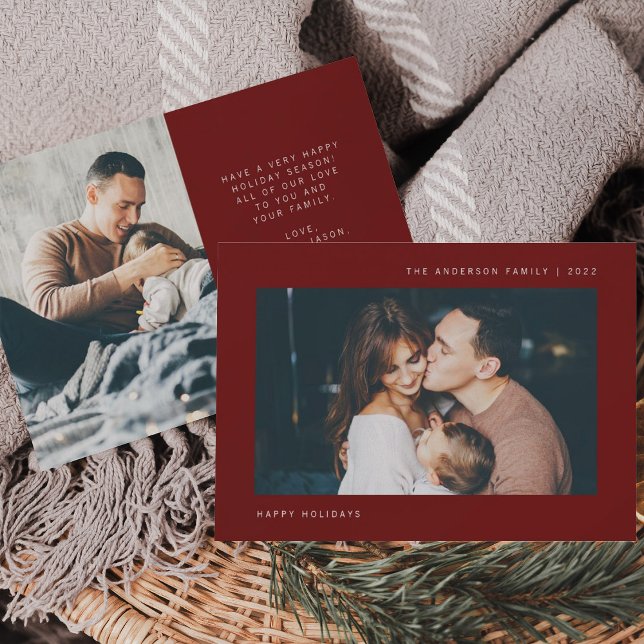 Cartão De Festividades Desejos Simples | Duas Fotografias Minimalistas (Criador carregado)