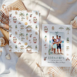 Cartão De Festividades Desembata as palmas   Foto de Natal tropical diver