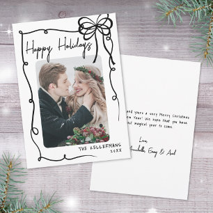 Cartão De Festividades Desenhado à Mão Feliz