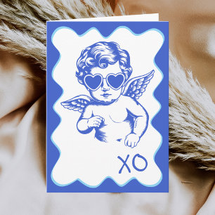 Cartão De Festividades Desenho à Mão Divertido Cupido Romântico XO Dia do