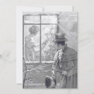 Cartão De Festividades Desenho da Janela do Cachorro do Casal da Árvore n