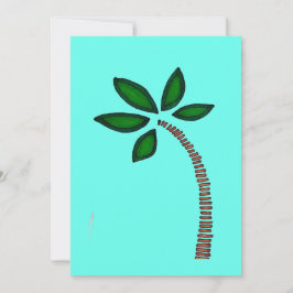 Cartão De Festividades Desenho da palmeira castanha e verde