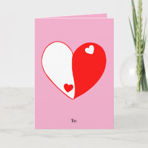Cartão De Festividades Desenho de Amor do Coração Yin Yang – Equilíbrio &