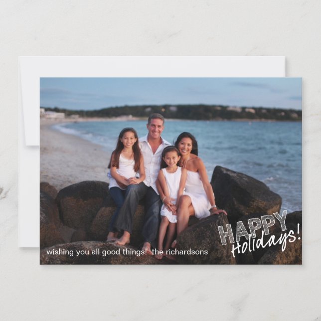 Cartão De Festividades Desenho de Feriados Felizes (Frente)