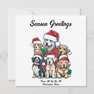 Cartão De Festividades Desenho de Natal para Cachorro Bonito
