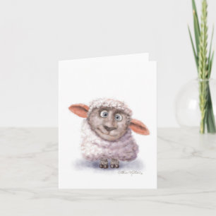 Cartão De Festividades Desenho de ovelha de bola de algodão