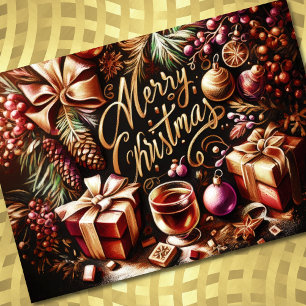 Cartão De Festividades Desenho de Pastel de Whimsical de Natal