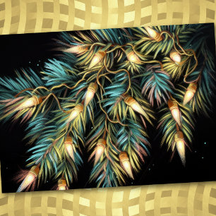 Cartão De Festividades Desenho de Pastel Duro Luz de Natal Festa de Fim d